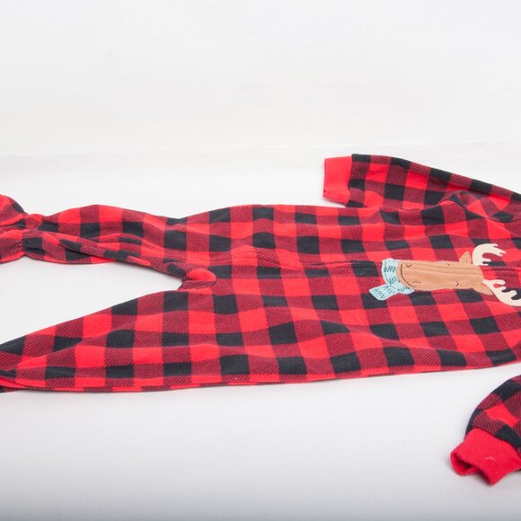 Carter’s Just One You 18M Velour Footed Pajamas Lot of 2 – Plaid, abominable sno - Picture 2 of 5
